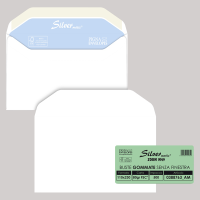Busta Silver Matic FSC - senza finestra - gommata - 11 x 23 cm - 80 gr - bianco - conf. 500 pezzi - Pigna - 0388763AM - 8006873109842 - DMwebShop