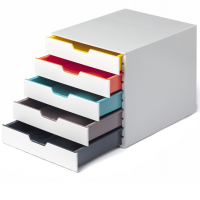Cassettiera 5 cassetti colorati - bianco ghiaccio - cassetti 5 cm - Durable - 7625-27 - 4005546993263 - DMwebShop