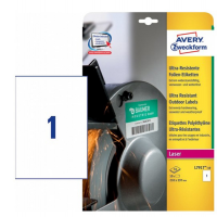 Etichette in polietilene per protezione e sicurezza - bianche - 210 x297 mm - laser - 10 fogli - 1 etichetta per foglio - Avery - L7917-10 - 4004182068021 - DMwebShop