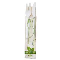 Bis coltello e forchetta - CPLA - con tovagliolo - conf. 250 pezzi - Leone - Q2048.S - 8024112060587 - DMwebShop