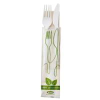 Bis coltello e forchetta - CPLA - con tovagliolo - conf. 250 pezzi - Leone - Q2048.S - 8024112060587 - DMwebShop