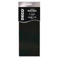 Carta velina 20 gr 50 x 76 cm nero busta 5 fogli - 8809