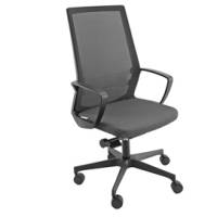 Poltrona semidirezionale I70 con braccioli inclusi grigio nero - 7750