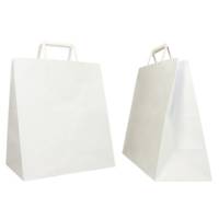 Shopper Flat Large 28 x 17 x 32 cm carta kraft bianco - 12085