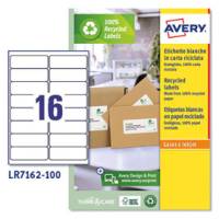 Etichette per buste e pacchi in carta riciclata - bianca - 99,1 x 33,9 mm - 100 fogli - Avery - LR7162-100 - 5014702815065 - DMwebShop