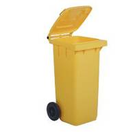 Bidone carrellato - 48 x 55 x 93 cm - 120 lt - giallo - Mobil Plastic - 1/120/5-GIA - 8004331112359 - DMwebShop