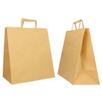 Shopper Flat Large - carta kraft - 28 x 17 x 32 cm - avana - scatola 250 pezzi - Mainetti Bags - 072611 - 310003034C - DMwebShop