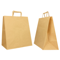 Shopper Flat Large - carta kraft - 28 x 17 x 32 cm - avana - scatola 250 pezzi - Mainetti Bags - 072611 - 310003034C - DMwebShop