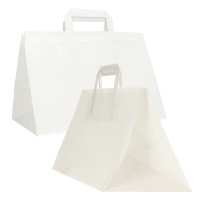 Shopper Flat XLarge - carta kraft - 32 x 22 x 24 cm - bianco - scatola 200 pezzi - Mainetti Bags - 072512 - 8029307072512 - DMwebShop