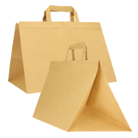 Shopper Flat XLarge - carta kraft - 32 x 22 x 24 cm - avana - scatola 200 pezzi - Mainetti Bags - 072529 - DMwebShop