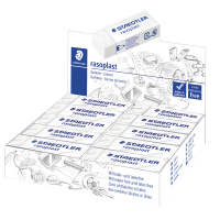 Gomma Rasoplast - 63 x 13 x 23 mm - bianco per matita - box 20 pezzi - Staedtler - 526B20 - 4007817530627 - DMwebShop