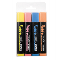 Evidenziatore Video Pastel - punta a scalpello - da 1 - 5 mm - colori assortiti - astuccio 4 pezzi - Tratto - 835800 - 8000825024412 - DMwebShop