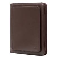 Portablocco Office - ecopelle - con zip - 26 x 34 cm - marrone - In Tempo 8248OF33