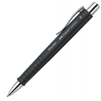 Penna a sfera a scatto Poly Ball - Punta 0,7 mm - fusto nero - Faber Castell - 241153 - 6933256628190 - DMwebShop