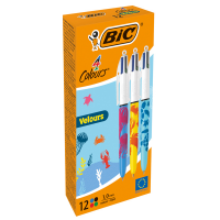 Penna sfera scatto multifunzione 4 Colours Velours - punta 1 mm - 4 colori - scatola 12 pezzi - Bic - 9672771 - 3086123542532 - DMwebShop