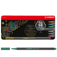 Pennarelli Pen 68 colori assortiti metallic scatola in metallo - conf. 8 pezzi - Stabilo - 6808/8-32 - 4006381546386 - DMwebShop