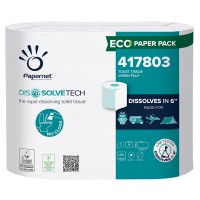 Carta igienica DissolveTech - 1 velo - 9,5 cm x 94 mt - Ø 12,1 cm - 850 strappi - pacco 4 rotoli - Papernet 417803