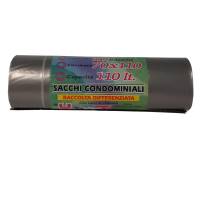Sacchi - 70 x 110 cm - 110 lt - 22 micron - grigio trasparente - conf. 10 pezzi - Rolsac - 10466 - 8010405020062 - DMwebShop