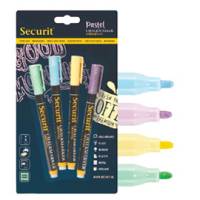 Marcatore a gesso liquido - punta fine da 1 - 2 mm - colori assortiti pastello - blister 4 pezzi - Securit - BL-SMA100-V4-PAS - 8719075287767 - DMwebShop