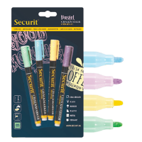 Marcatore a gesso liquido - punta fine da 1 - 2 mm - colori assortiti pastello - blister 4 pezzi - Securit - BL-SMA100-V4-PAS - 8719075287767 - DMwebShop