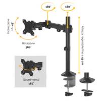 Bracci porta monitor Reflex Series singolo 55x11,6x49 cm - 16664
