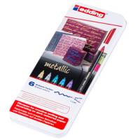 Pennarello 1200 punta fibra tonda 1 mm colori assortiti metallic astuccio metallo da 6 pezzi - 13571