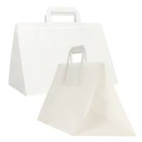 Shopper Flat XLarge 32 x 22 x 24 cm carta kraft bianco - 12169