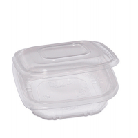 Contenitori in PP - con coperchio incernierato - 15,5 x 15,5 x 3,7 cm - pack 50 pezzi - Cuki Professional 48411052