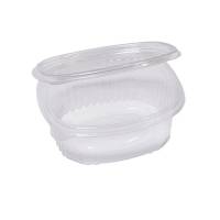 Contenitori ovali in PET - con coperchio incernierato - 14 x 11,9 x 5 cm - pack 50 pezzi - Europack - 1507105002 - 8007626780288 - DMwebShop