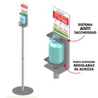 Piantana da terra - con supporto - per dispenser regolabile - 140 cm - Cwr - 12520 - 8004957125207 - DMwebShop