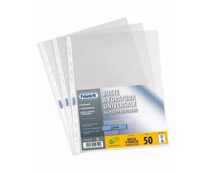 Buste forate Special PP - Linear - buccia - 22 x 30 cm - trasparente - conf. 50 pezzi - Favorit - 100460040 - 8006779001455 - DMwebShop