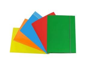 Cartellina con elastico - cartone plastificato 3 lembi - 17 x 25 cm - colori assortiti - conf. 10 pezzi - Cart. Garda - CG0040LBXXXAE15 - 51436A - DMwebShop