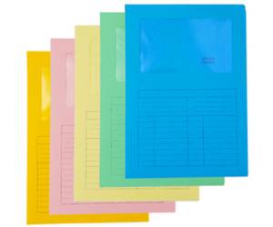 Cartelline a L con finestra Sintex - cartoncino 120 gr - 22 x 31 cm - mix 5 colori - conf. 20 pezzi - Blasetti - 576 - 8007758005761 - DMwebShop