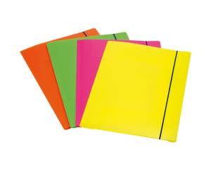 Cartellina 3 lembi Shocking File - con elastico - 25,5 x 35,5 cm - colori fluo assortiti - conf. 4 pezzi - Fellowes - 1028001 - 43859658916 - DMwebShop
