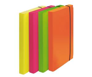 Cartella progetto Shocking File - con elastico - 24 x 35 x 3 cm - colori fluo assortiti - conf. 4 pezzi - Fellowes - 1028101 - 43859658923 - DMwebShop