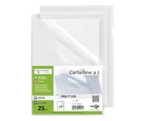 Cartelline a L Poli 150 PPL liscio - 21 x 29,7 cm - trasparente - conf. 25 pezzi - Sei Rota - 662318 - 8004972010175 - DMwebShop