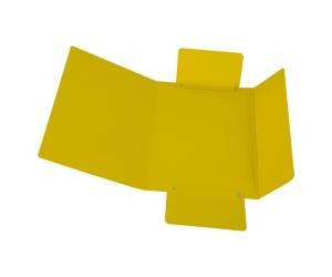 Cartella 3 lembi con elastico A4 dorso variabile presspan giallo - 5083