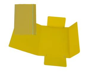 Cartella 3 lembi con elastico A5 dorso variabile cartone plastificato giallo - 5062