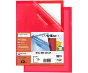 Cartellina a L Poli 150 Color A4 PP buccia pesante rosso - 7450