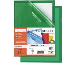 Cartellina a L Poli 150 Color A4 PP buccia pesante verde - 7447