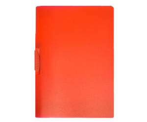 Cartellina con molla Clipper A4 PP trasparente rosso - 5221