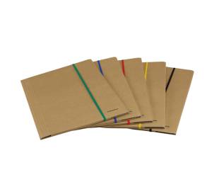 Cartellina con elastico - cartoncino FSC - 3 lembi - elastico colorato piatto da 5 mm - 25 x 35 cm - avana - Starline - 1405 - 8055731914111 - DMwebShop