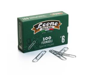 Fermagli zincati - n. 6 - 5,8 cm - Leone - conf. 100 pezzi - conf. 10 pezzi - Leone Dell'era - FZ6 - 8007979000606 - DMwebShop