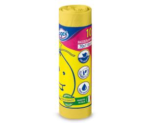 Sacchi per immondizia - 70 x 110 cm - 120 lt - 16 micron - giallo - rotolo da 10 sacchetti - Logex Professional - C5LX-2006Y - 8003350531417 - DMwebShop