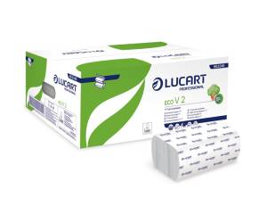 Asciugamani piegati a V Eco 2 veli goffratura corda 21x21 cm 19,5 gr bianco da - 190,386