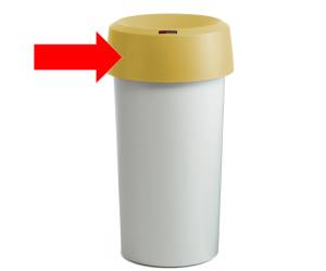 Coperchio per contenitore Modo Round con fermasacco 38x15 cm anello giallo - 743