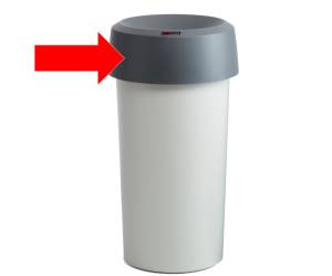 Coperchio per contenitore Modo Round con fermasacco 38x15 cm anello grigio - 740