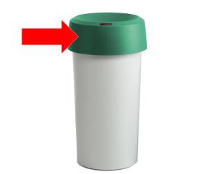 Coperchio per contenitore Modo Round con fermasacco 38x15 cm anello verde - 744