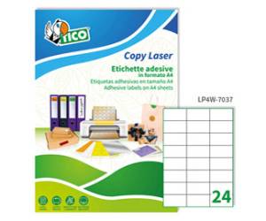 Etichette adesive LP4 W in carta permanenti 70 x 37 mm 100 fogli bianco - 1497