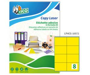 Etichette adesive LP4C in carta permanenti 105 x 72 mm 8 etichette per foglio - 1538